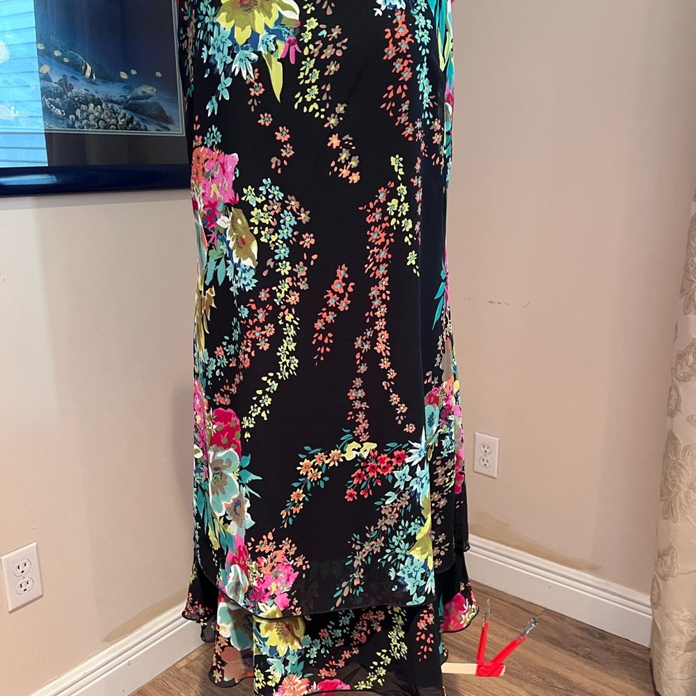 Voir Voir Black Pink Midi Sheath Dress